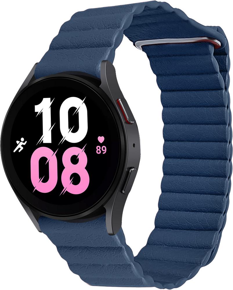 Ремешок кожаный Genis для Galaxy Watch 5 44 мм Blue (29199-28)
