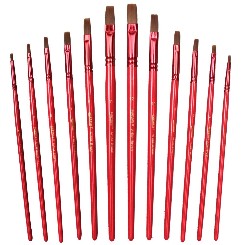Набір пензлів для малювання з синтетики Worison 12 шт.