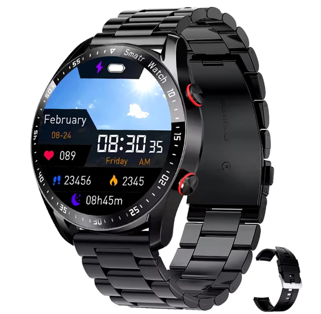 Смарт годинник чоловічий HW Line/Siri Android/IOS месенджери/ Чорний - фото 2 Смарт годинник чоловічий HW Line/Siri Android/IOS месенджери/ Чорний - фото 2