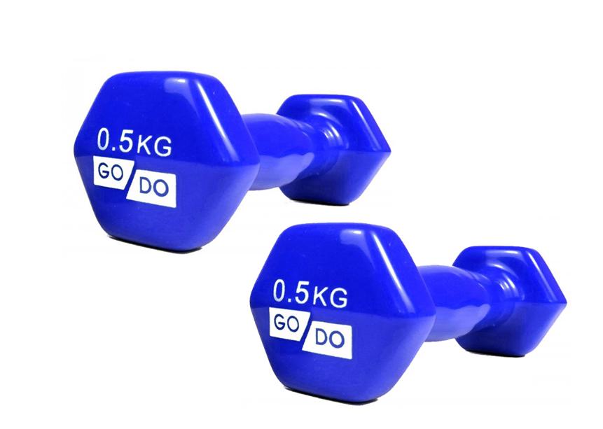 Гантелі з вініловим покриттям Go Do для фітнесу йоги тренувань 05 кг 2 шт. Синій - фото 1 Гантелі з вініловим покриттям Go Do для фітнесу йоги тренувань 05 кг 2 шт. Синій - фото 1