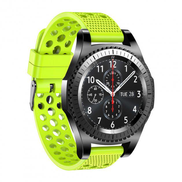 Силиконовый перфорированный ремешок Watchbands для Samsung Galaxy Watch 46 мм Green (WB019DUBLEPERFGREEN-1) - фото 2