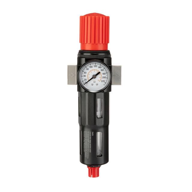 Фильтр Intertool для очистки воздуха с редуктором 1/2" 5 мкм 2500 л/мин металл профессиональный (PT-1418)