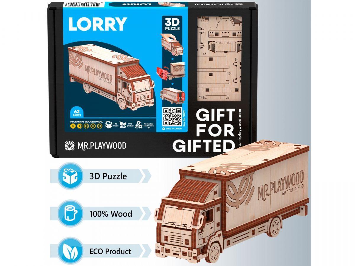 Конструктор-пазл 3D Грузовик деревянный (10109) - фото 2