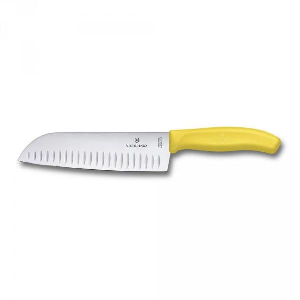 Нож кухонный Victorinox Vx68526.17L8B Swiss Classic Santoku 373 мм Желтый