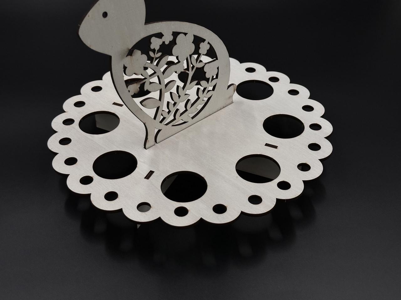 Заготовка для рукоделия деревянная подставка под пасхальные яйца под декупаж и роспись 8 шт. Белый (X-502) - фото 4