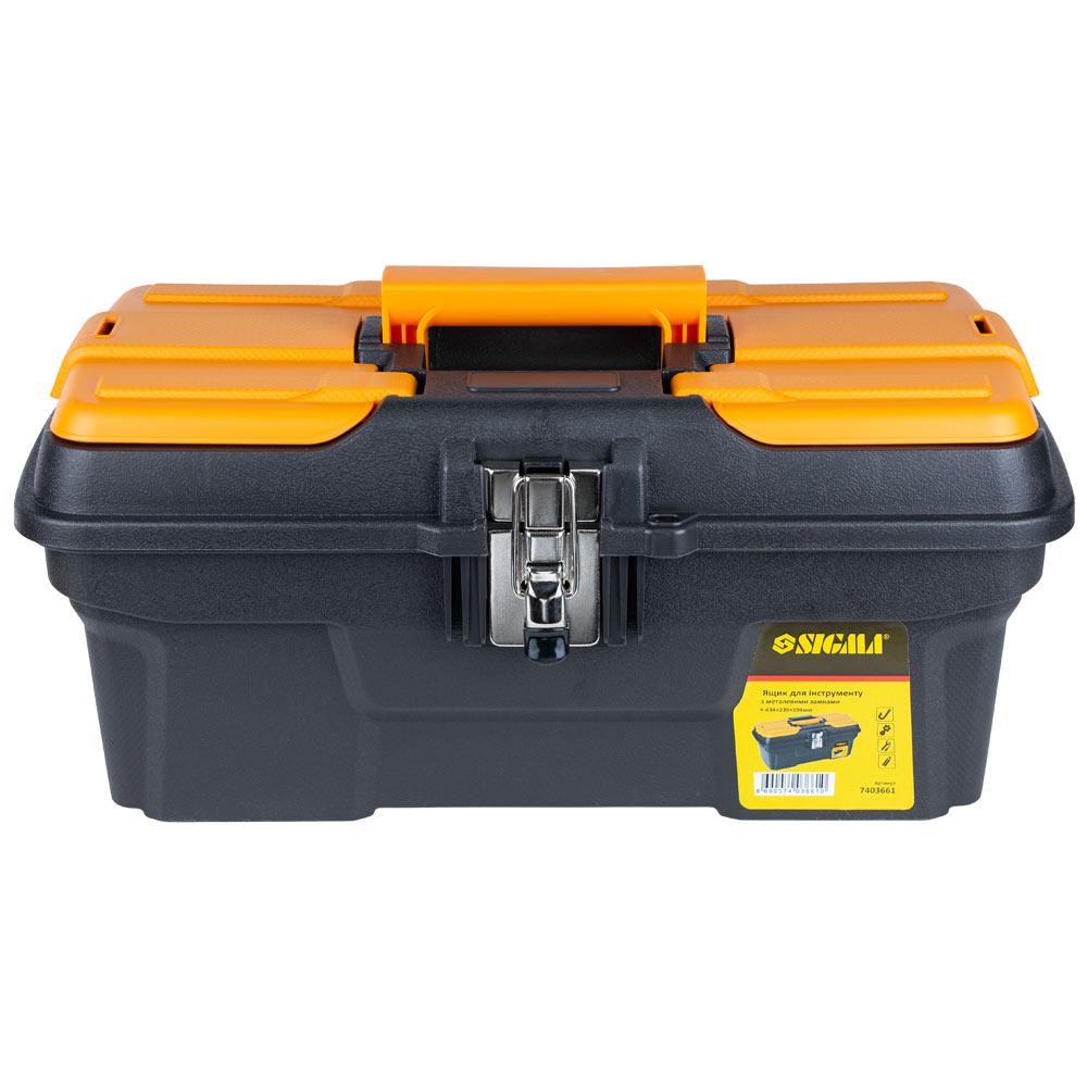 Ящик для інструментів Sigma 434x239x194 мм з металевими замками (7403661) - фото 2