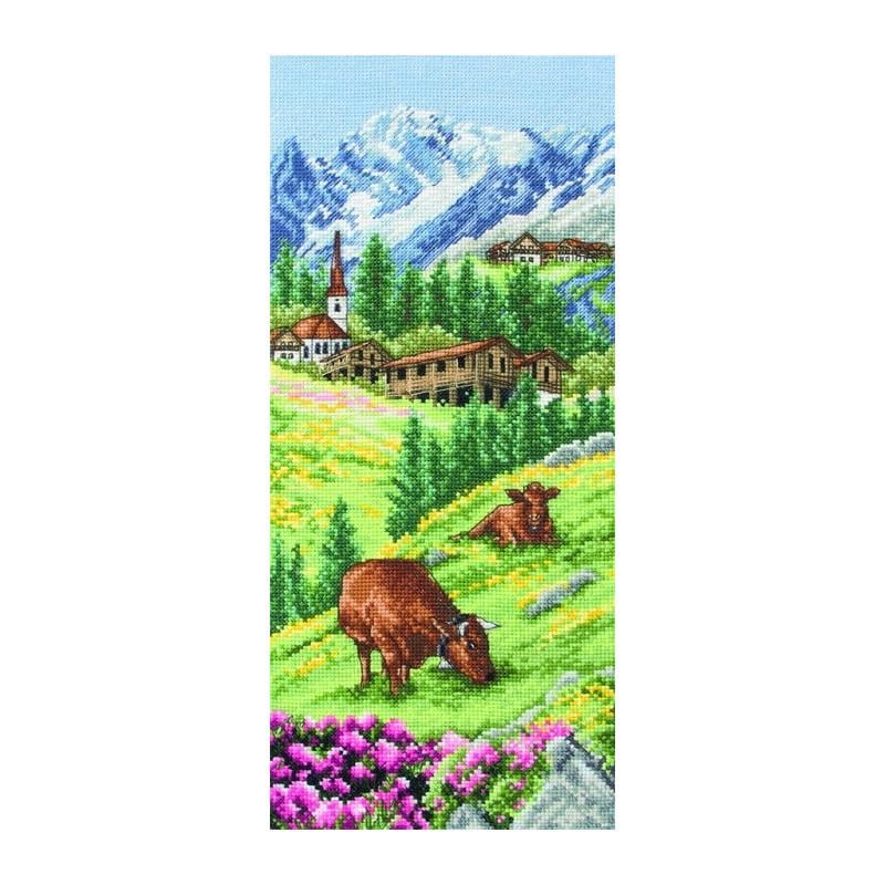 Набор для вышивания крестиком Anchor PCE0811 Swiss Alpine Landscape Альпийский пейзаж (18001)