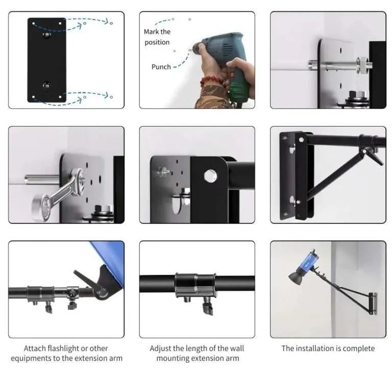 Кронштейн-кріплення настінний розсувний Selens J1000 для студійного обладнання 53-100 см (2820024215) - фото 9 Кронштейн-кріплення настінний розсувний Selens J1000 для студійного обладнання 53-100 см (2820024215) - фото 9