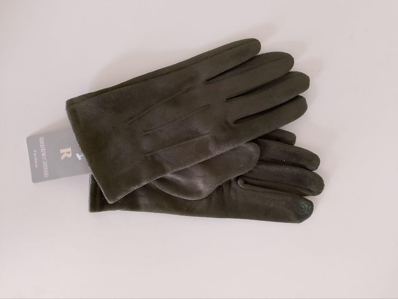 Рукавички сенсорні осінь-зима фліс L Хакі (43) - фото 8