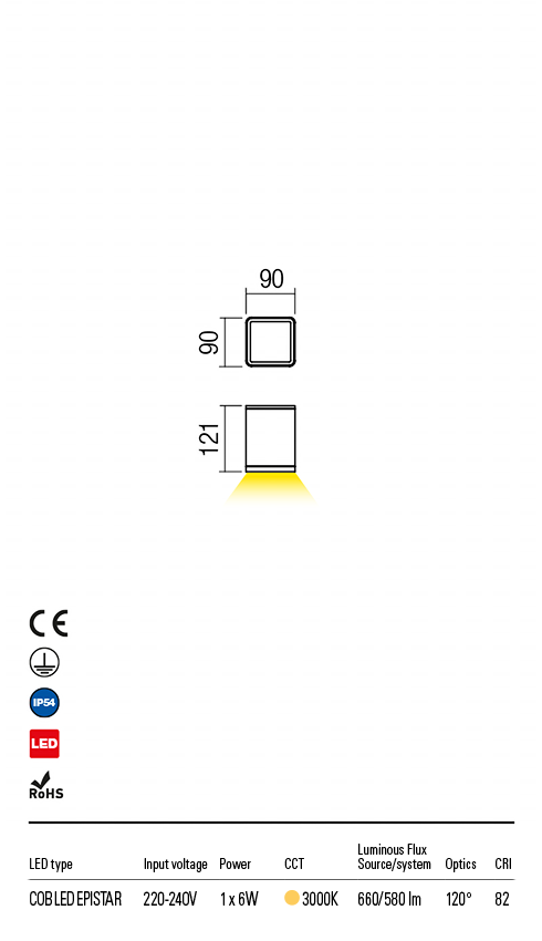 Світильник стельовий Redo Beta Pl LED Cob 6 W Ip54 Db 3000K Sq 5.1.2 (9456) - фото 3 Світильник стельовий Redo Beta Pl LED Cob 6 W Ip54 Db 3000K Sq 5.1.2 (9456) - фото 3