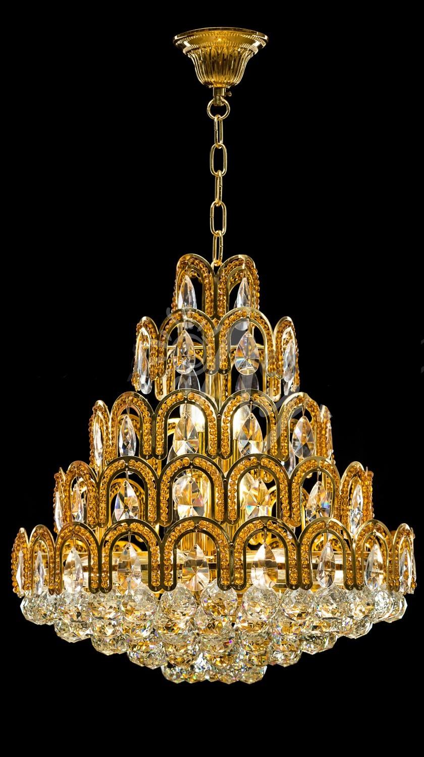 Хрустальная люстра L85009/14 GOD Белый/Золото (AN000447)