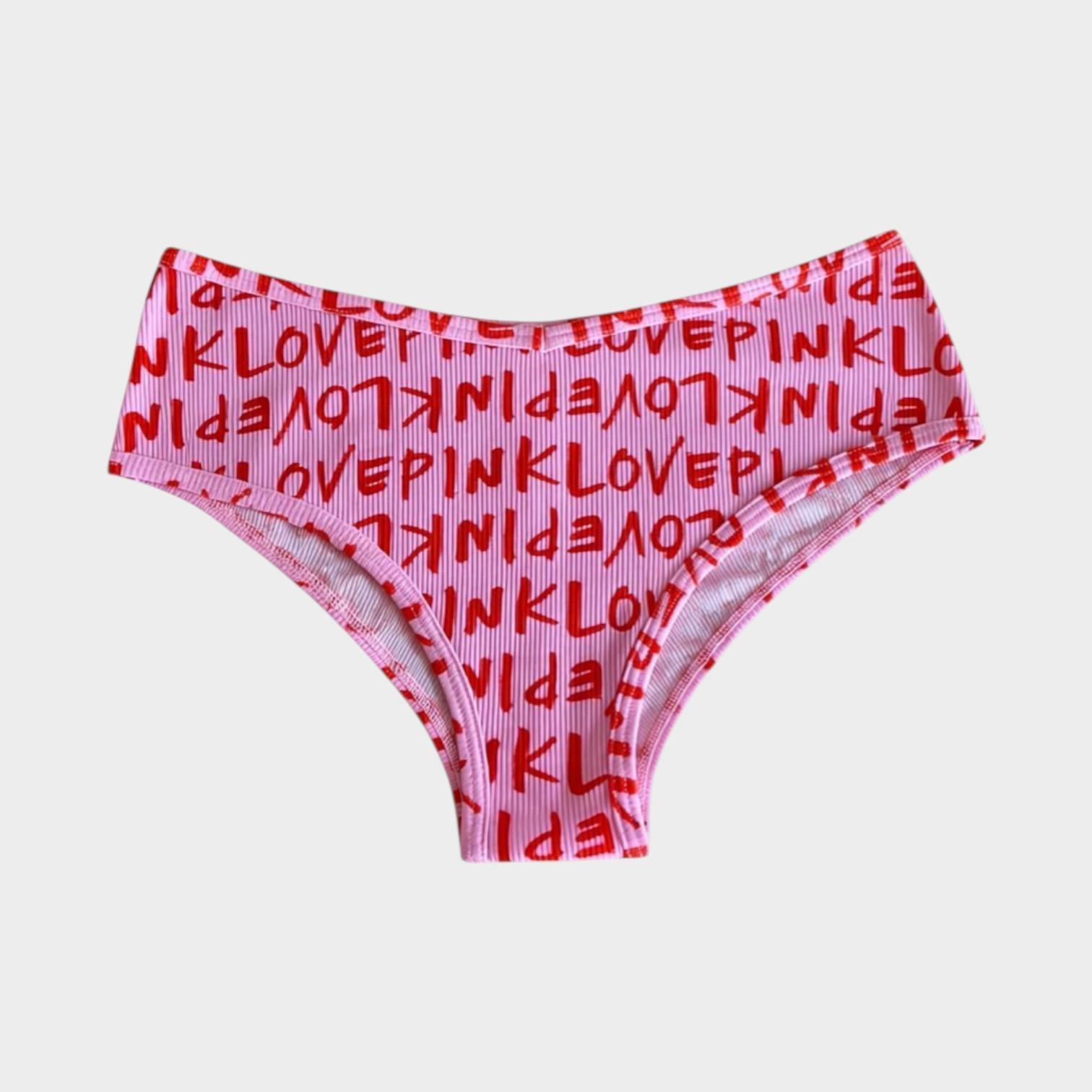 Трусики чики Victoria's Secret Pink Cotton Cheekster Ribbed Panty M Розовый (26535189c)