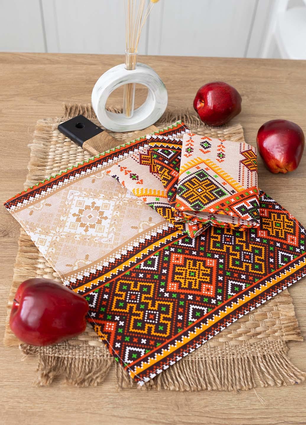 Салфетки Карпатский орнамент 35х35 см 4 шт.