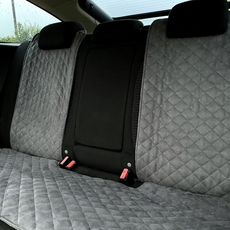 Накидки на сидіння автомобіля еко-замша задній комплект Сірий (698)