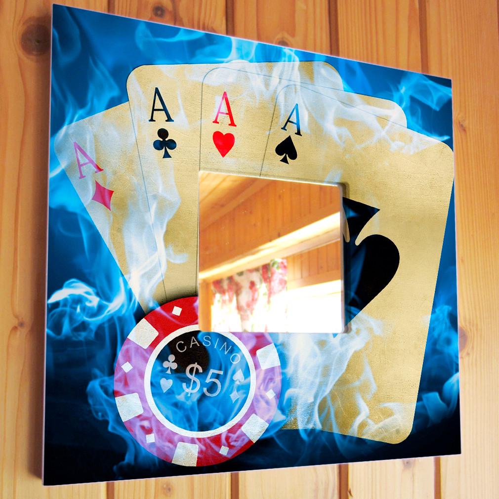 Зеркало декоративное Покер Казино 260х260 мм (M03884)