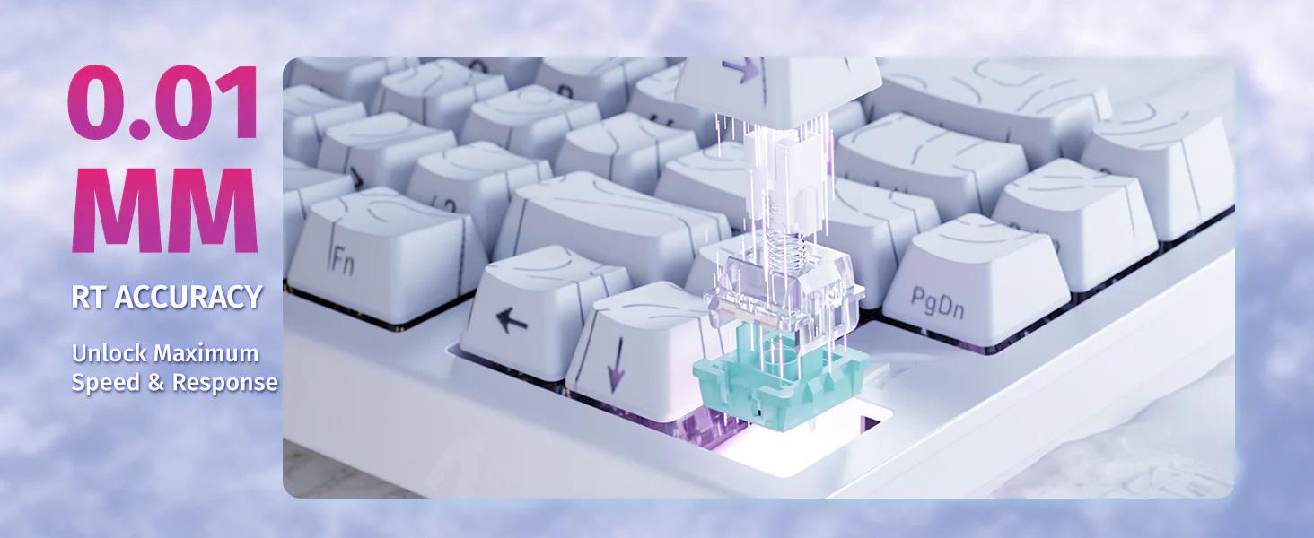 Клавіатура ігрова attack shark X68 HE 8000HZ на магнітних світильниках Білий (26484175) - фото 3 Клавіатура ігрова attack shark X68 HE 8000HZ на магнітних світильниках Білий (26484175) - фото 3