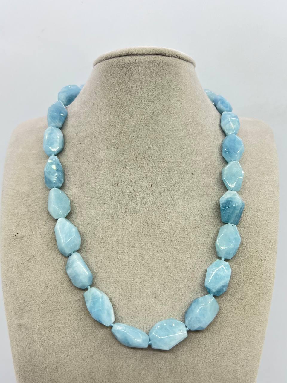 Бусы аквамарин 42 см Голубой (11182)