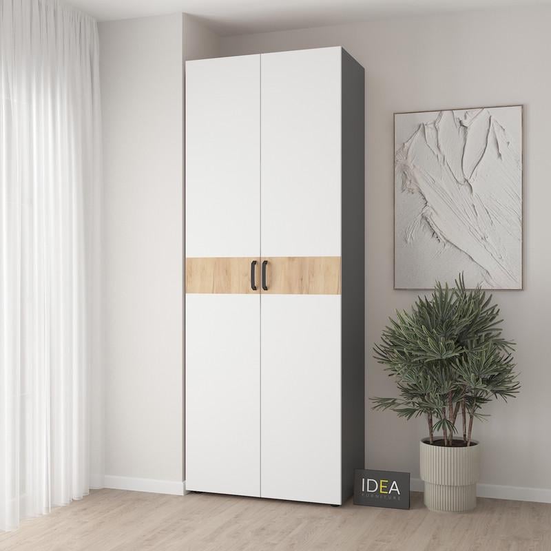 Шафа для одягу Idea С-10.4 комбінована Антрацитовий/Білий (2091)