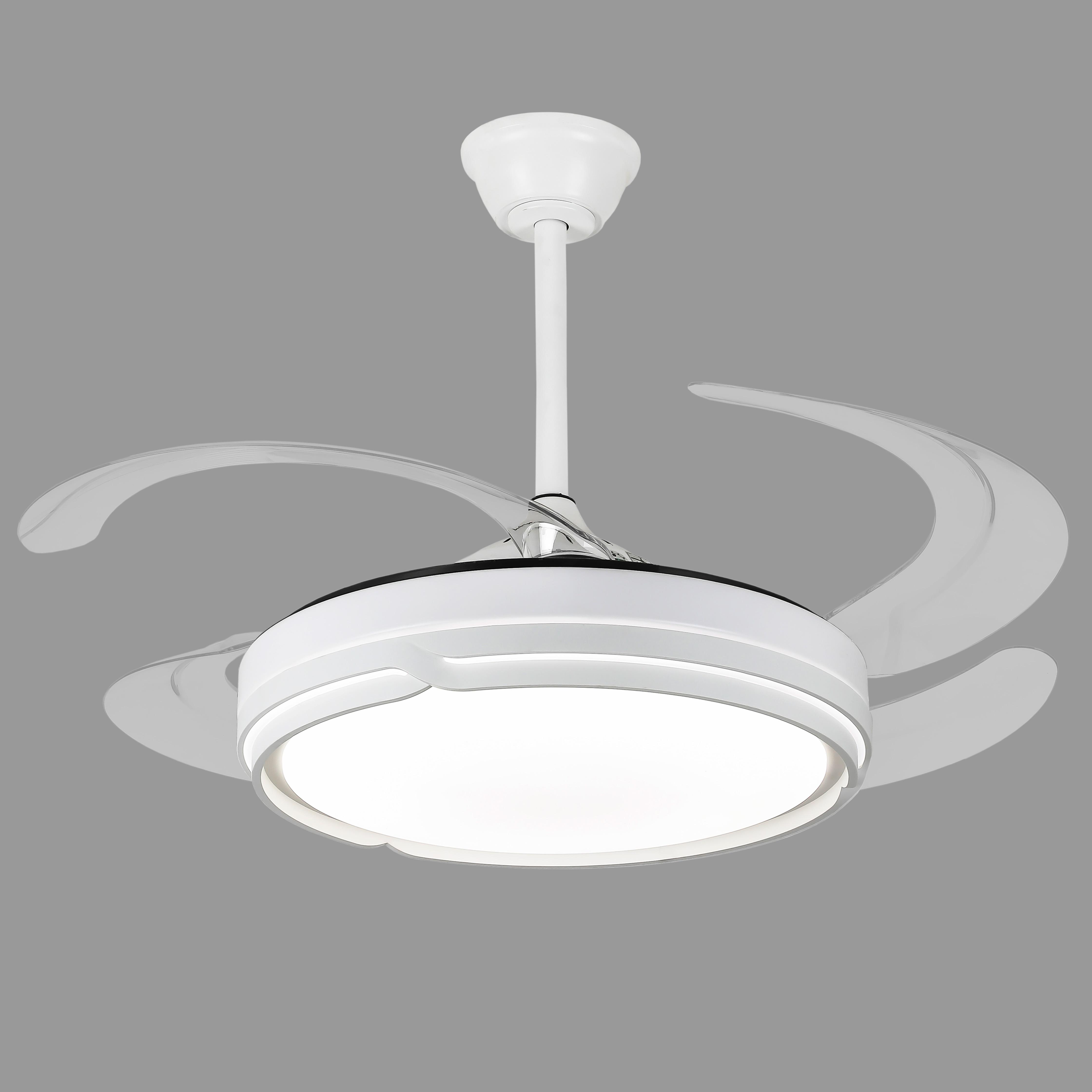 Люстра-вентилятор з пультом 80W 48 см Білий (94-3070 (48) WH)