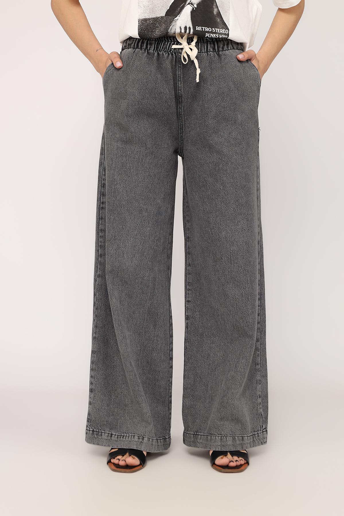 Джинсы женские Wide leg ЦБ-00271920 р. 48 Серый (SKT001049888)