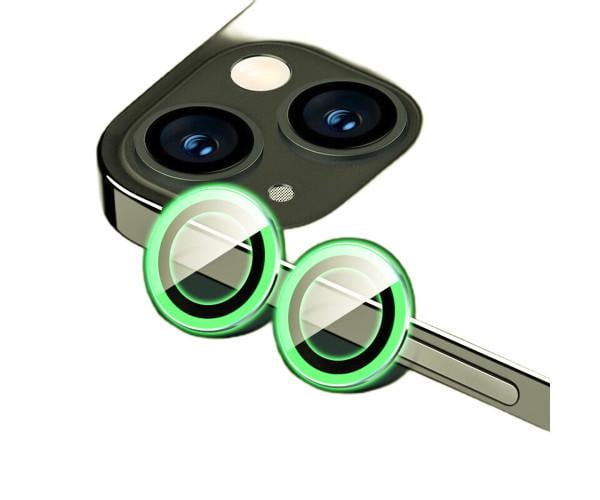 Люминисцентное гибкое стекло HD Camera Film на заднюю камеру для iPhone 15 (светится в темноте) Мятный