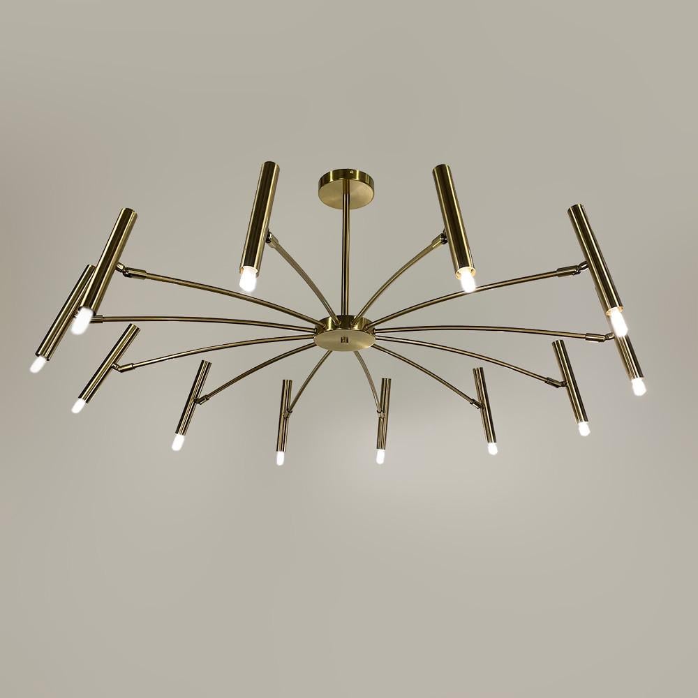 Люстра трубчаста з 12 регулюючими плафонами Латунь (LF_ST 01/12 AB) - фото 3 Люстра трубчаста з 12 регулюючими плафонами Латунь (LF_ST 01/12 AB) - фото 3