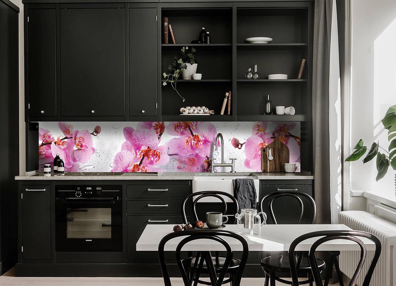 Кухонный фартук Орхидея сакраменто из самоклеющейся виниловой пленки 60х250 см Розовый Кухонный фартук Орхидея сакраменто из самоклеющейся виниловой пленки 60х250 см Розовый