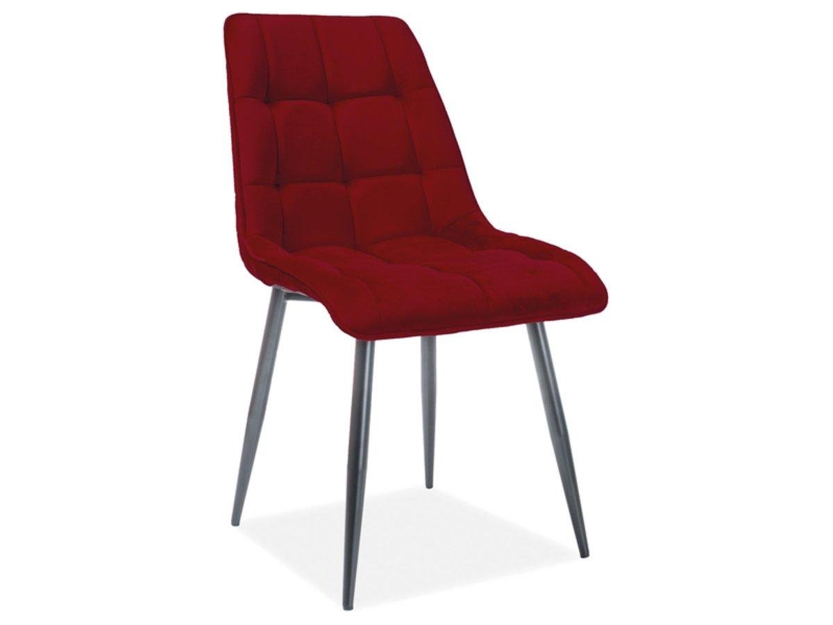 Стул кухонный Signal CHIC MATT VELVET 59 880х500х430 мм Металл/Ткань водонепроницаемая Бархат цвет Черный/Бордо (CHICMVCBO)