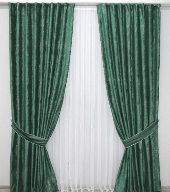 Тканина для штор Афіна оксамит Зелений (1311ш) - фото 3 Тканина для штор Афіна оксамит Зелений (1311ш) - фото 3