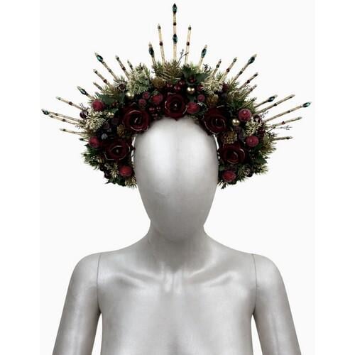 Обруч Christmas Roses SETA Decor (26-556GR-CLT)