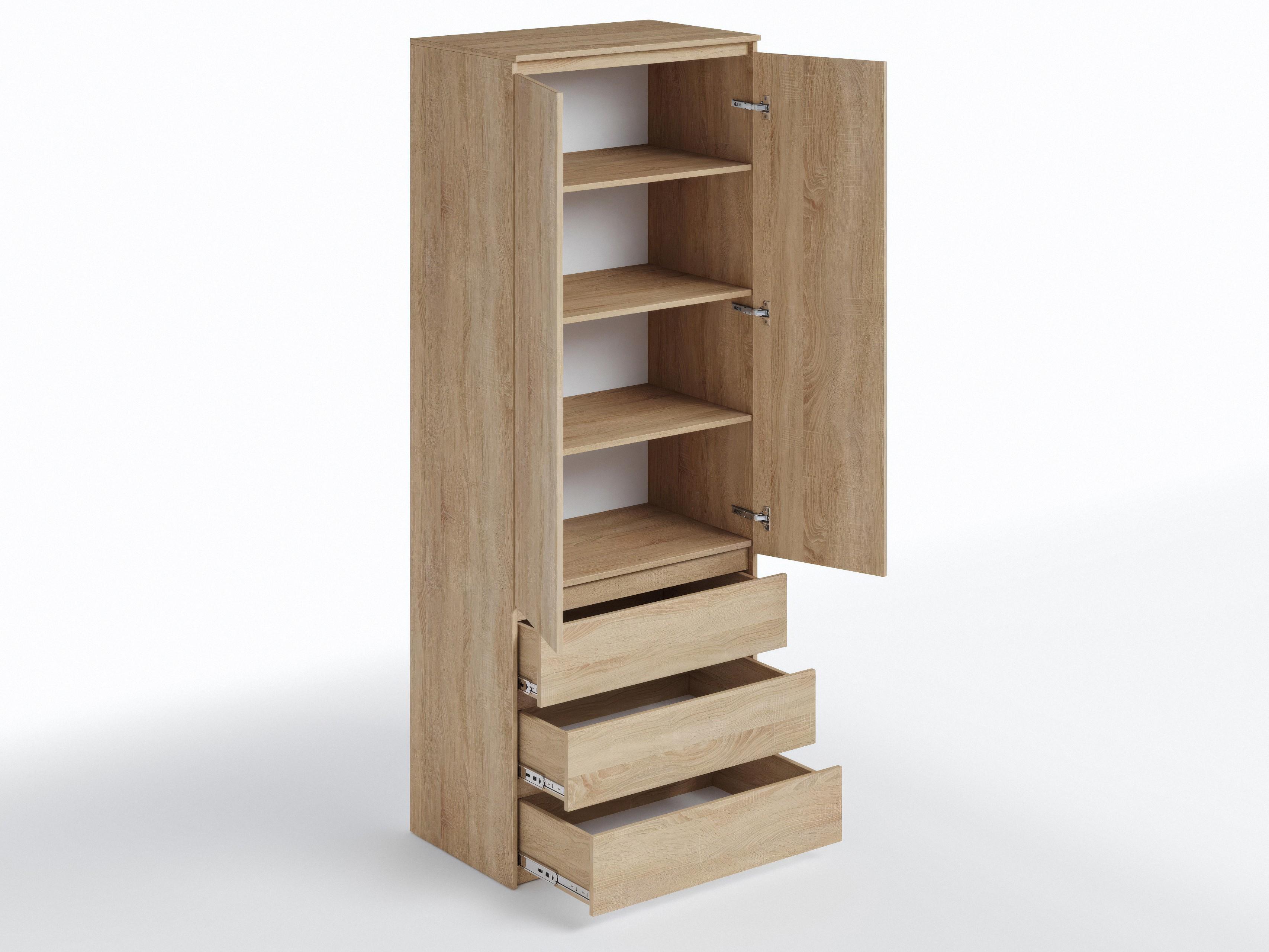 Шафа з полицями та шухлядами T-210 803х502х2117 мм Дуб сонома - фото 2