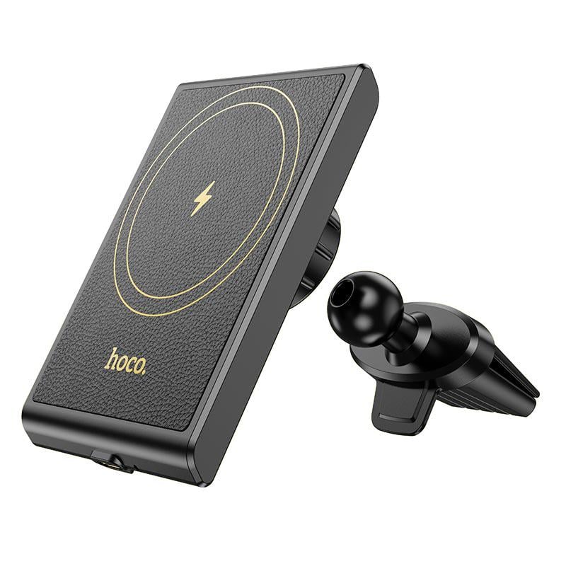 Тримач Hoco Precious magnetic wireless fast charging car holder HW19 15 W 4,5-7" Black (595888)
