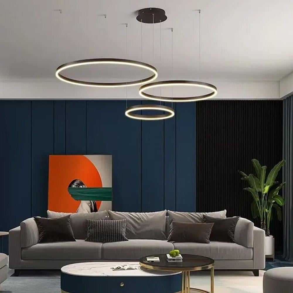 Люстра подвесная на три led кольца 60/40/20 см Черный (G70-600/400/200 BK)