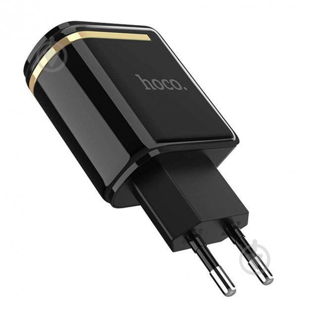 Сетевой адаптер Hoco C39A 2USB с дисплеем Black - фото 3