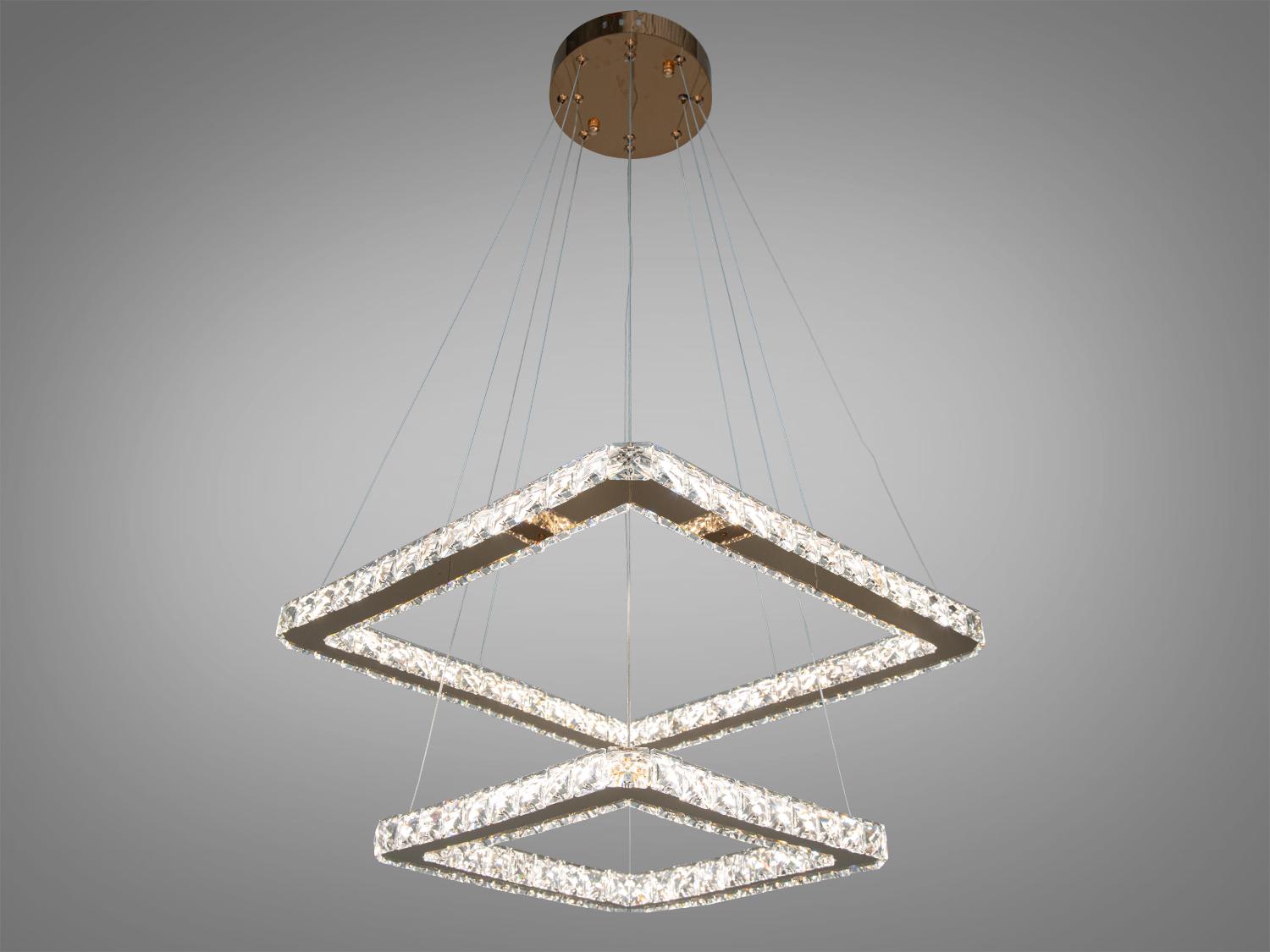 Люстра хрустальная LED с пультом Золотистый (7223-6W/500+340G)