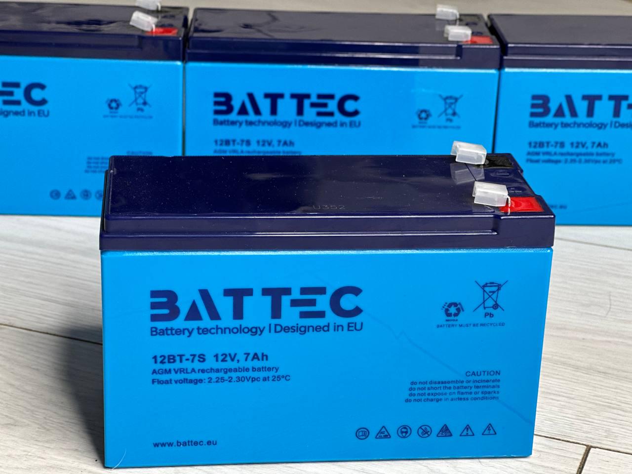 Аккумуляторна батарея к ИБП AGM BatTec 12 В 7 Ач - фото 2