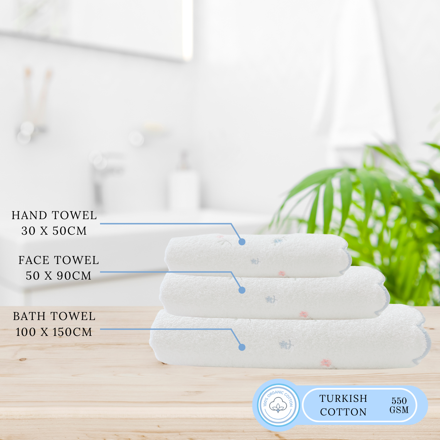 Полотенце хлопковое Flover водопоглощающее гипоаллергенное для лица 50х90 см (1310132311) - фото 5