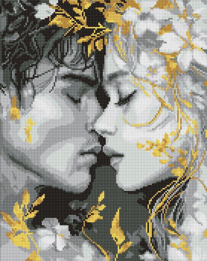 Набір з алмазною мозаїкою Ideyka Погляд губами AMO8258 на підрамнику 40x50 см (MTT-201562)