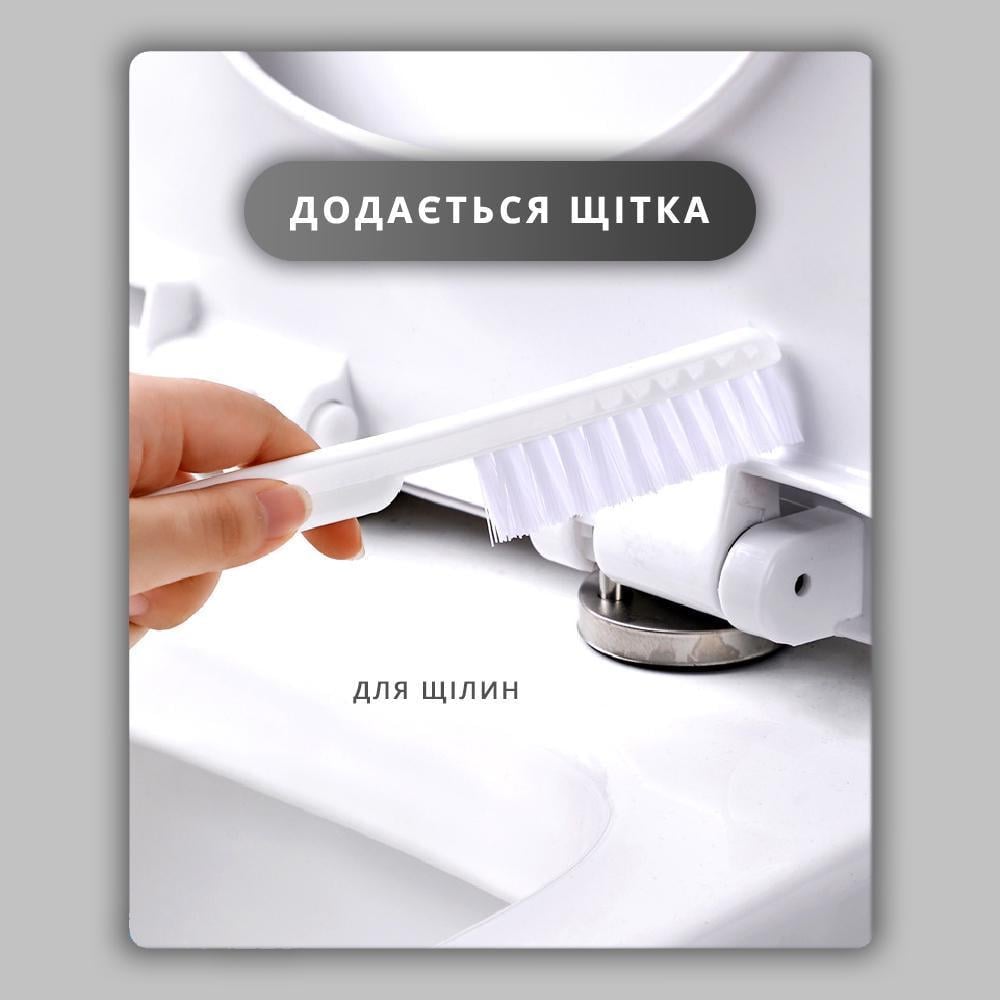 Йоржик для унітазу силіконовий з кріпленням на стіну Білий (22581279) - фото 5