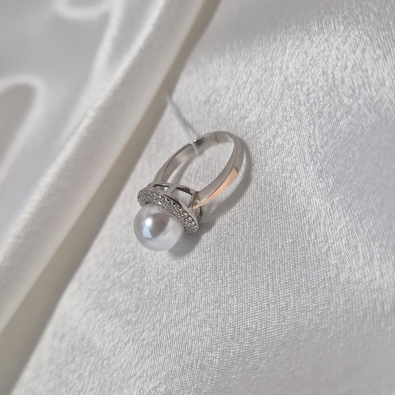 Каблучка із золотою пластиною з білою перлиною імітація срібло 925 проби золото 375 р. 18 (540к ) - фото 8 Каблучка із золотою пластиною з білою перлиною імітація срібло 925 проби золото 375 р. 18 (540к ) - фото 8