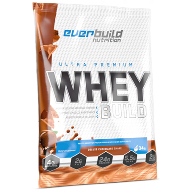 Протеин концентрат сывороточный Everbuild Nutrition Whey Build Ultra Premium Шоколад 34 г