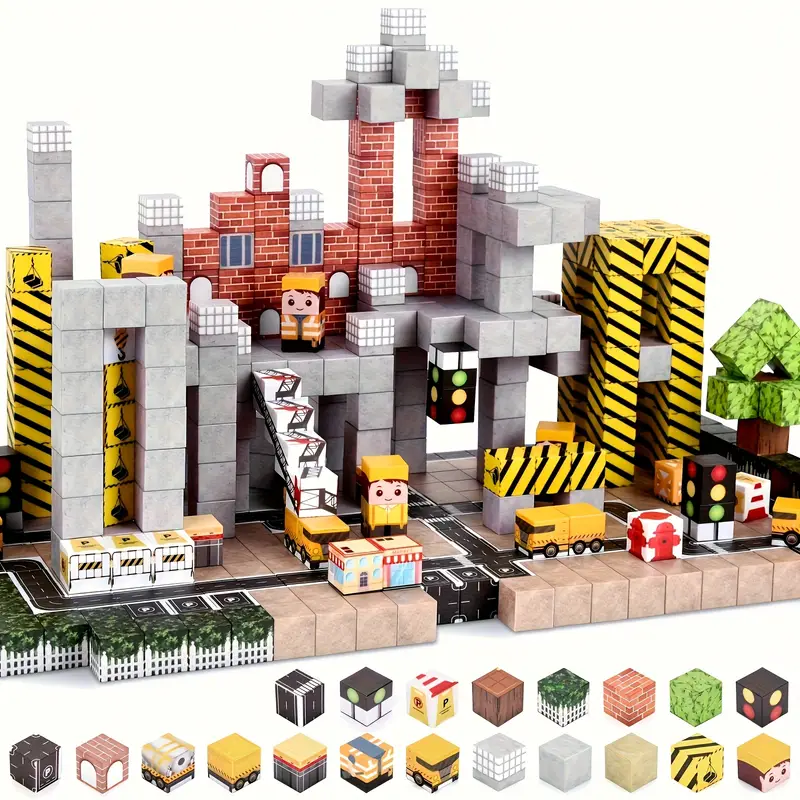 Конструктор магнітний Minecraft Промисловий на магнітах 128 шт. (2698992678)