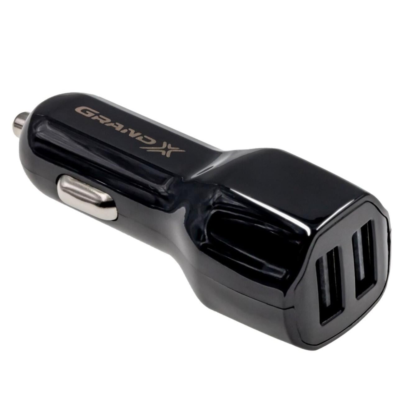 Зарядное устройство в авто Grand-X CH-26B 2USB 12W 5V 2.1А Black Silver (35575548) Зарядное устройство в авто Grand-X CH-26B 2USB 12W 5V 2.1А Black Silver (35575548)