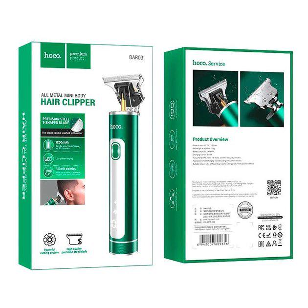 Машинка для стрижки волосся з насадками Hoco DAR03 Breeze Electric Hair Cutter 90 min Green - фото 10