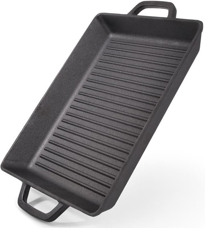 Сковорода-гриль Fissman Naestved чугунная 32,5х27х4 см с литыми ручками (FN-4136)