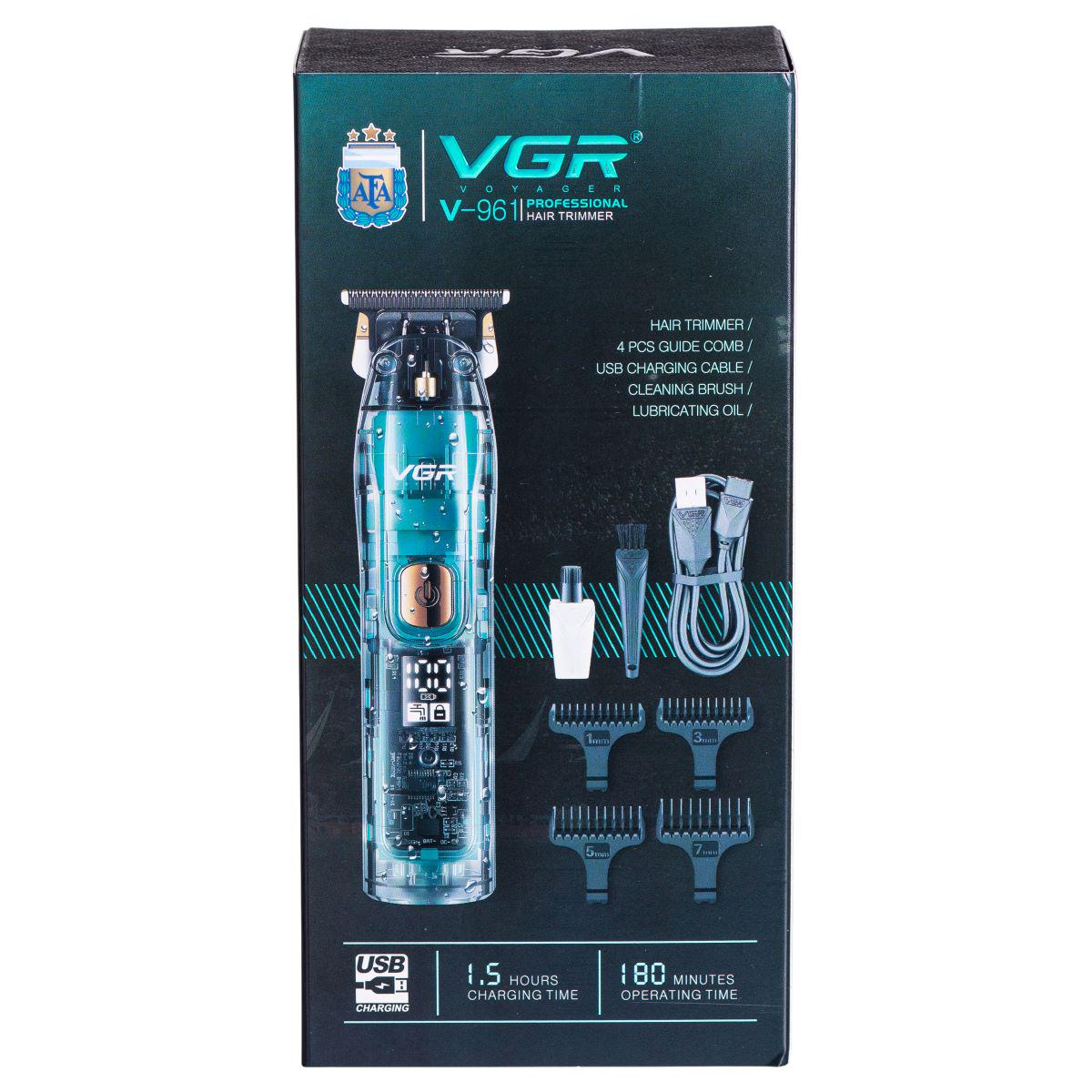 Триммер для стрижки VGR V-961 аккумуляторный с 4 насадками Зеленый (7380) - фото 19 Триммер для стрижки VGR V-961 аккумуляторный с 4 насадками Зеленый (7380) - фото 19