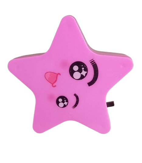 Ночник Звездочка W-881235 от сети 220V 8х8х2,5 см Розовый (3637)
