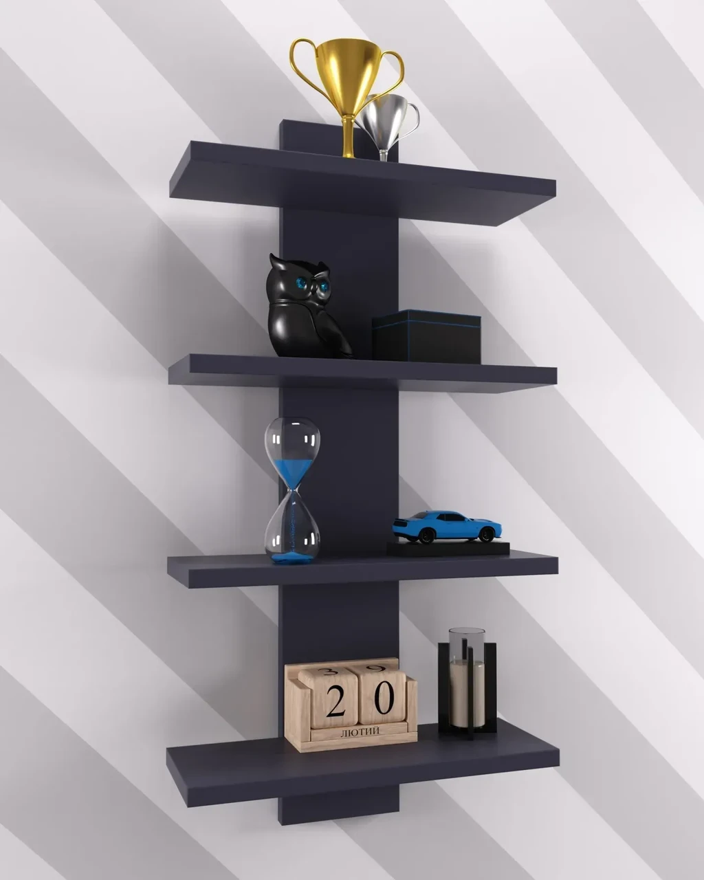 Полка навесная Kontinent PN-5 35х14х70 см Антрацит (59153119) - фото 3 Полка навесная Kontinent PN-5 35х14х70 см Антрацит (59153119) - фото 3