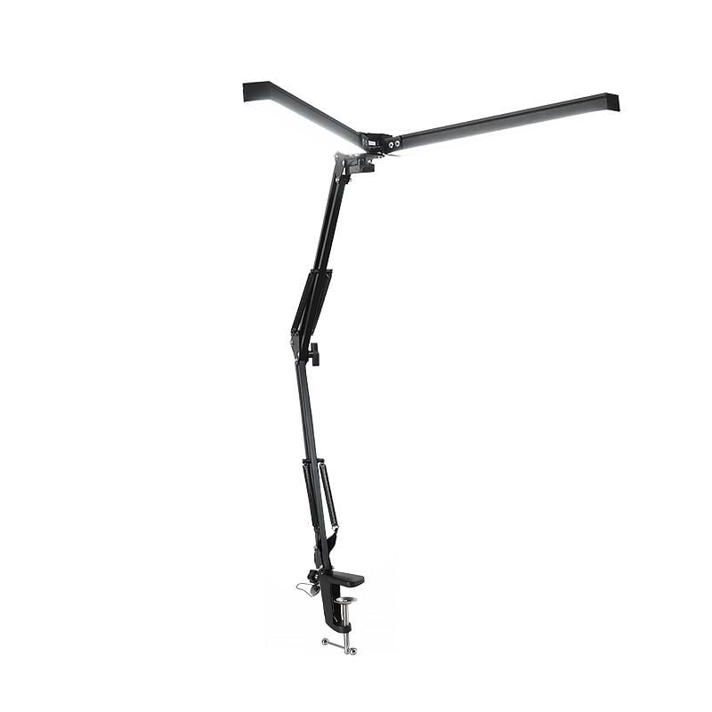 Настольная лампа Lesko M-018D LED двойная/складная/зажимная/с поворотным кронштейном Black (24366486)