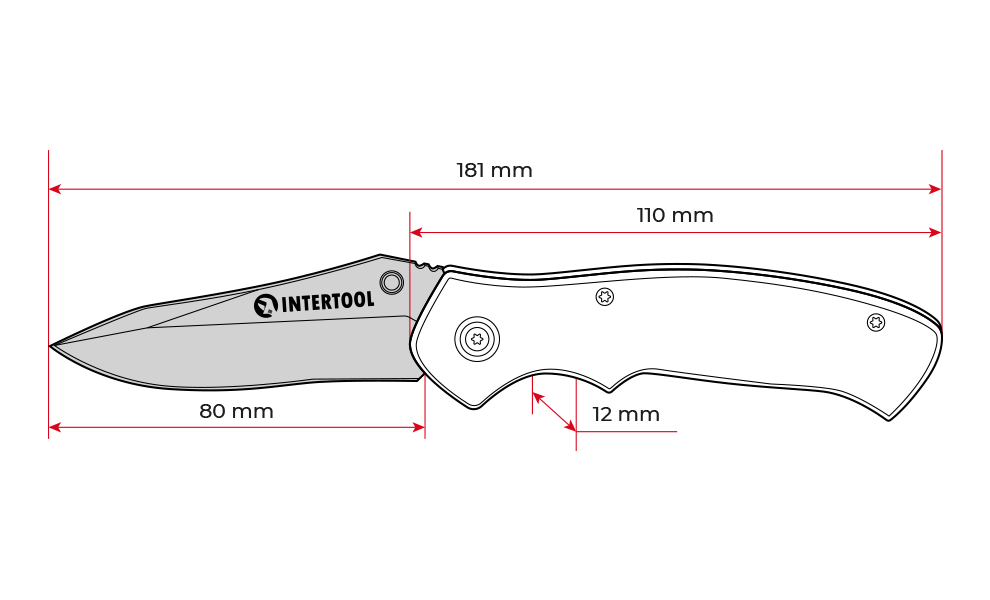 Ніж складаний Intertool HT-0595 ручка з металевими вставками 194 мм - фото 3 Ніж складаний Intertool HT-0595 ручка з металевими вставками 194 мм - фото 3